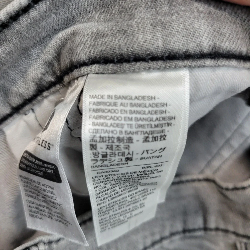 Levis‎ 514 Jeans Mens 38x30 Gray Denim Y2k Boho Streetwear Grunge Rodeo Red Tab